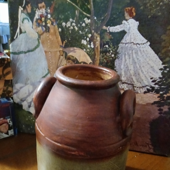 Pier 1 Decorative Hand Painted Clay Vase🍐🍋Size 6"×9" Fruit &Floral Pottery🍍🍒 - Picture 14 of 16